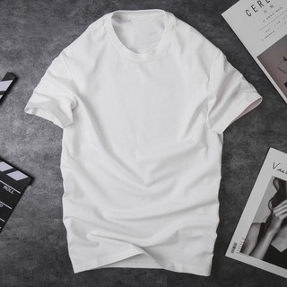 Áo phông Unisex trơn tay lỡ trắng đen classic
