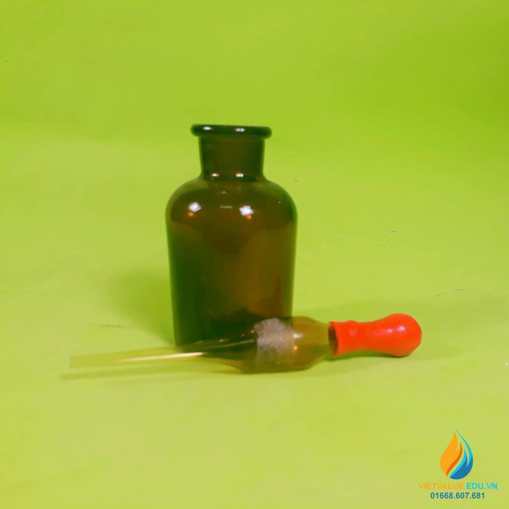 Chai đựng hóa chất có công tơ hút, màu hổ phách