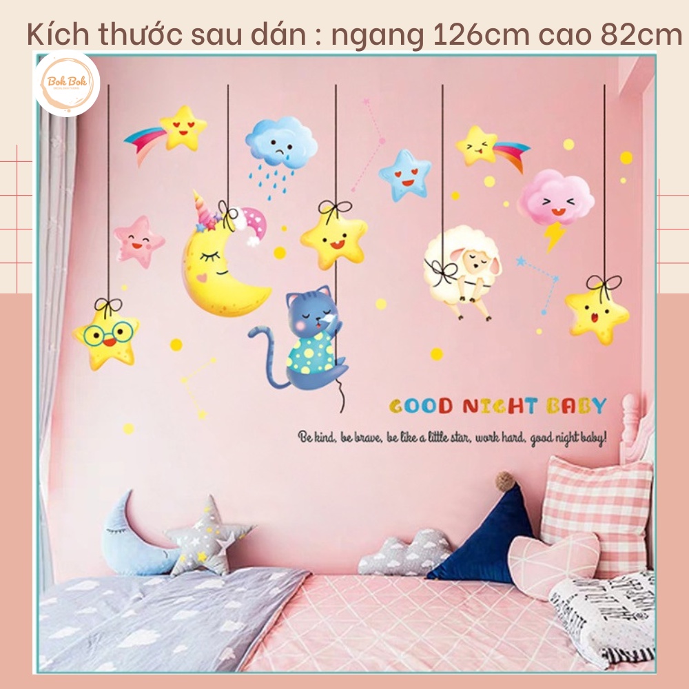 Decal dán tường Mặt trăng treo A45 - Decal dán tường Hàn Quốc