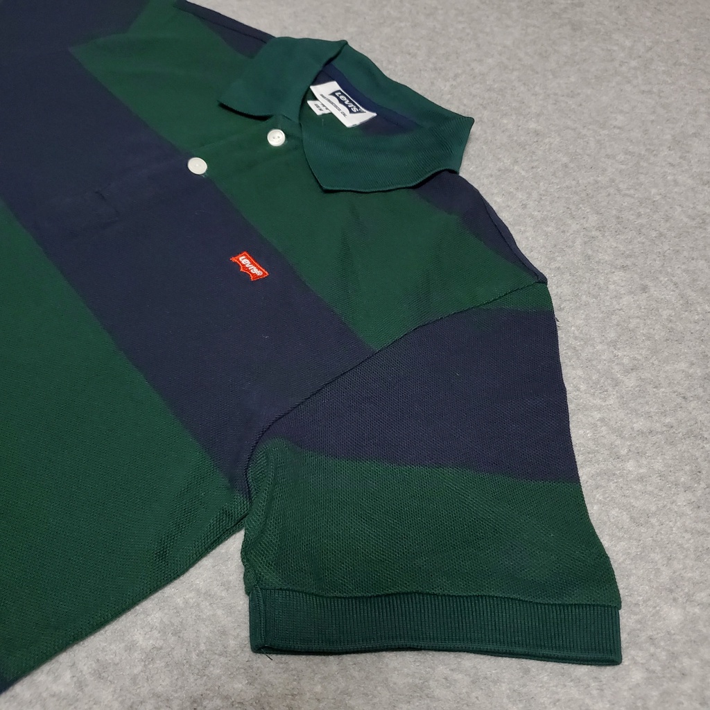 Áo thun polo Lệ vi's sọc xanh lá/navy