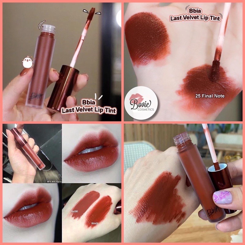Son kem lì Bbia 25 Last Velvet Lip Tint Final Note (màu đỏ nâu đất)