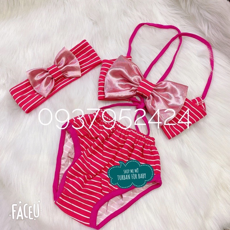 Set bikini kèm băng đô cho bé