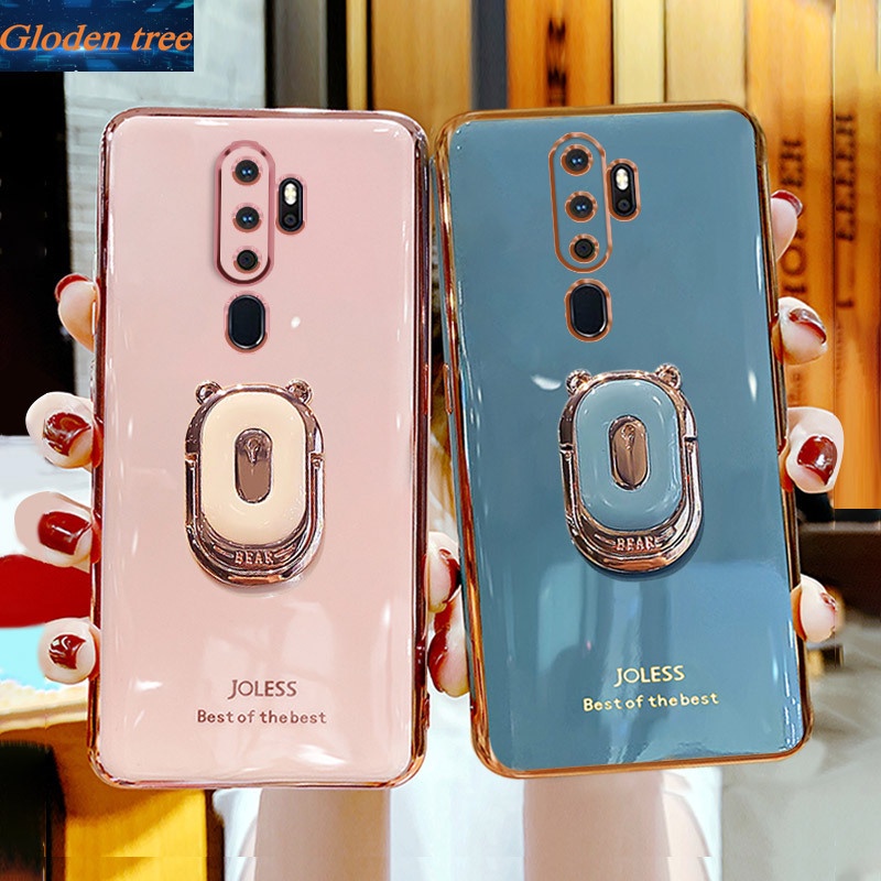 Ốp điện thoại màu kẹo ngọt có giá đỡ hình xinh xắn dành cho Oppo a9 2020 a5 2020