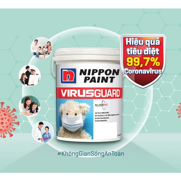 (VZ) ** SIÊU HOT ** Sơn kháng Virus đầu tiên ở Việt Nam. sơn Nippon Paint VirusGuard. dung tích 5L