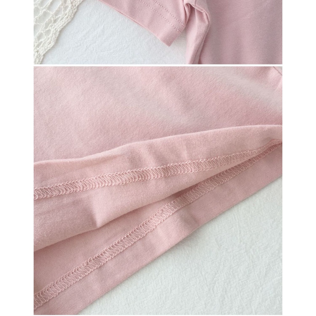 Áo Thun Cotton Tay Lỡ Phong Cách Phương Tây Hàn Quốc Dễ Thương Dành Cho Bé Gái 2022