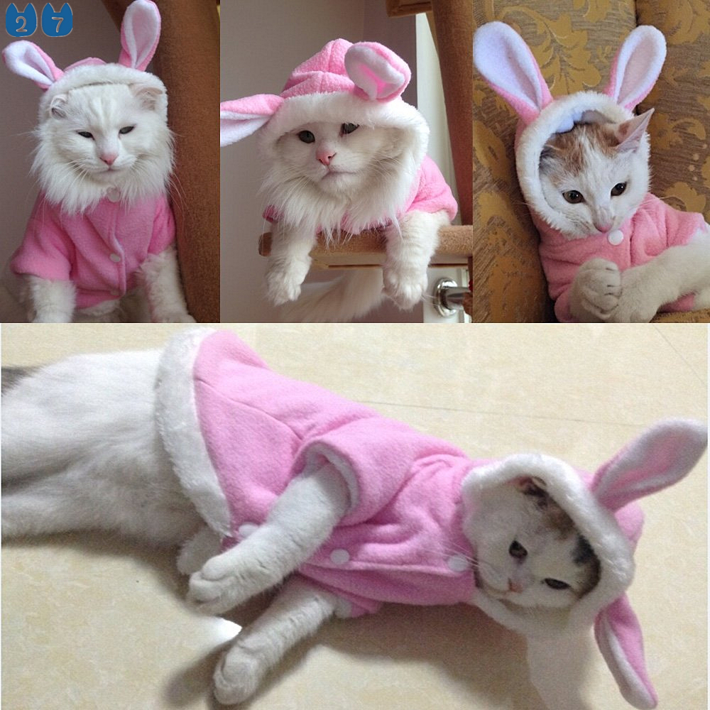 Áo Sweater Thiết Kế Hình Thỏ Đáng Yêu Giữ Ấm Cho Thú Cưng 27Cm