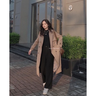 Áo trench coat dáng dài qua gối, áo mangto dáng dài Bazic one