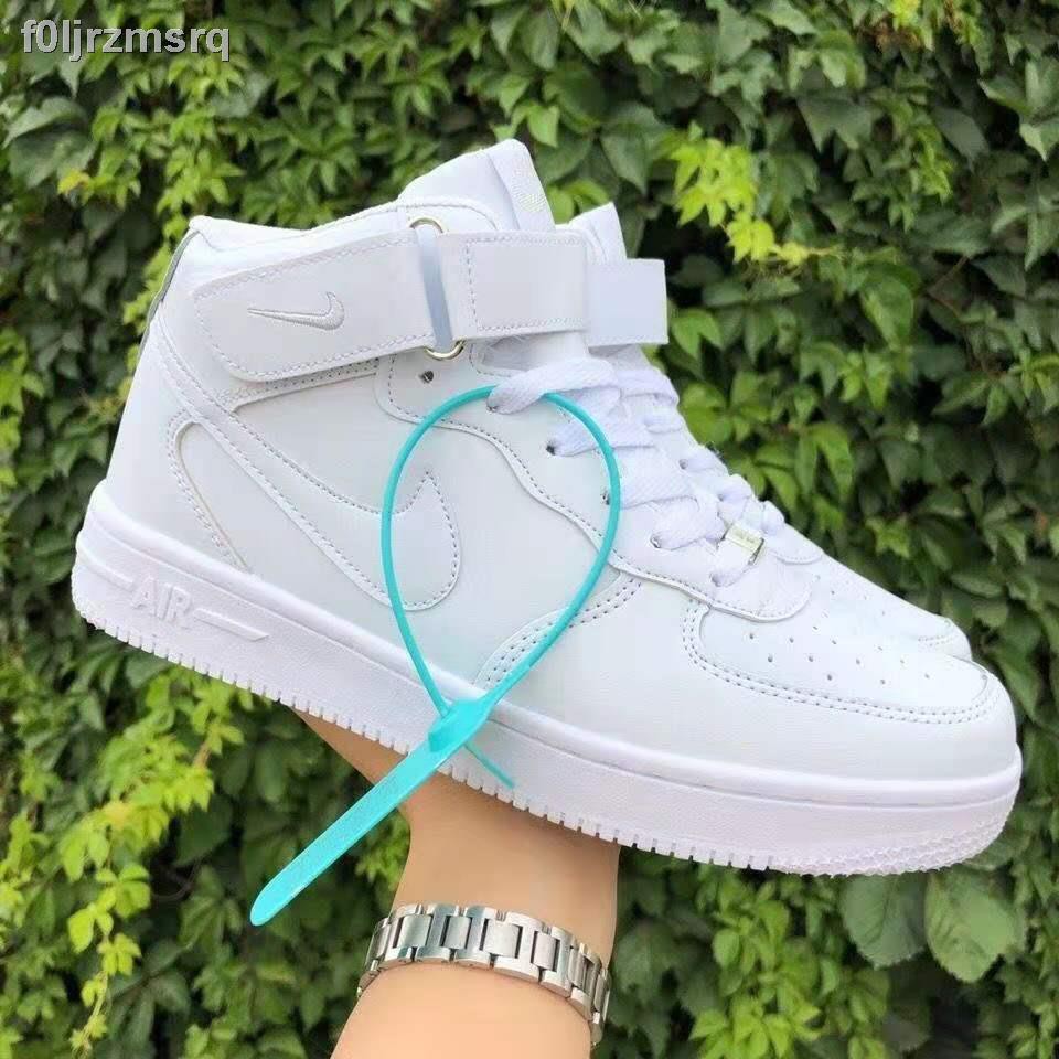 ◑AF1 Không quân số 1 giày nam đế thấp trắng nữ sinh đôi hoang dã cao cổ thể thao bình thường
