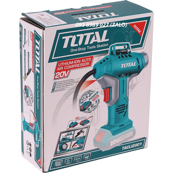 MÁY BƠM HƠI CẦM TAY DÙNG PIN TOTAL 20V TACLI2001