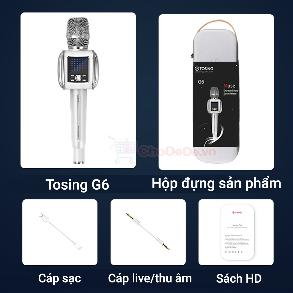 Tosing G6 - Micro Karaoke Bluetooth Đa Năng Cao Cấp - Âm Thanh Cực Hay - Mẫu Mới 2021