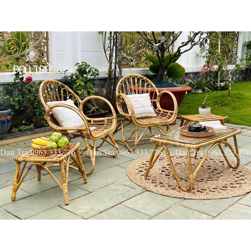 Ghế mây mào gà, ghế mây thư giãn loại 1 cao cấp form chuẩn, nội thất mây tre Đan Trà
