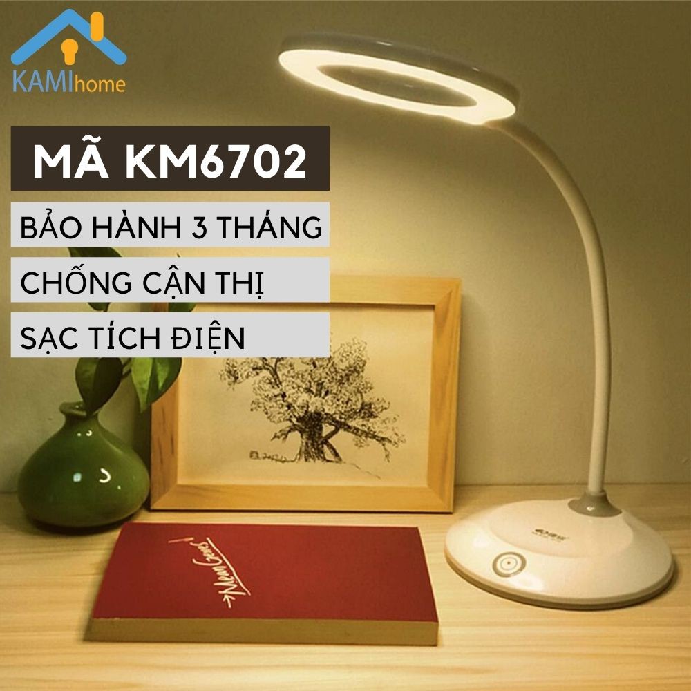 Đèn học để bàn chống cận thị sạc tích điện loại Chuyên nghiệp Pin dung lượng lớn 2.200mAh led cảm ứng mã 6702