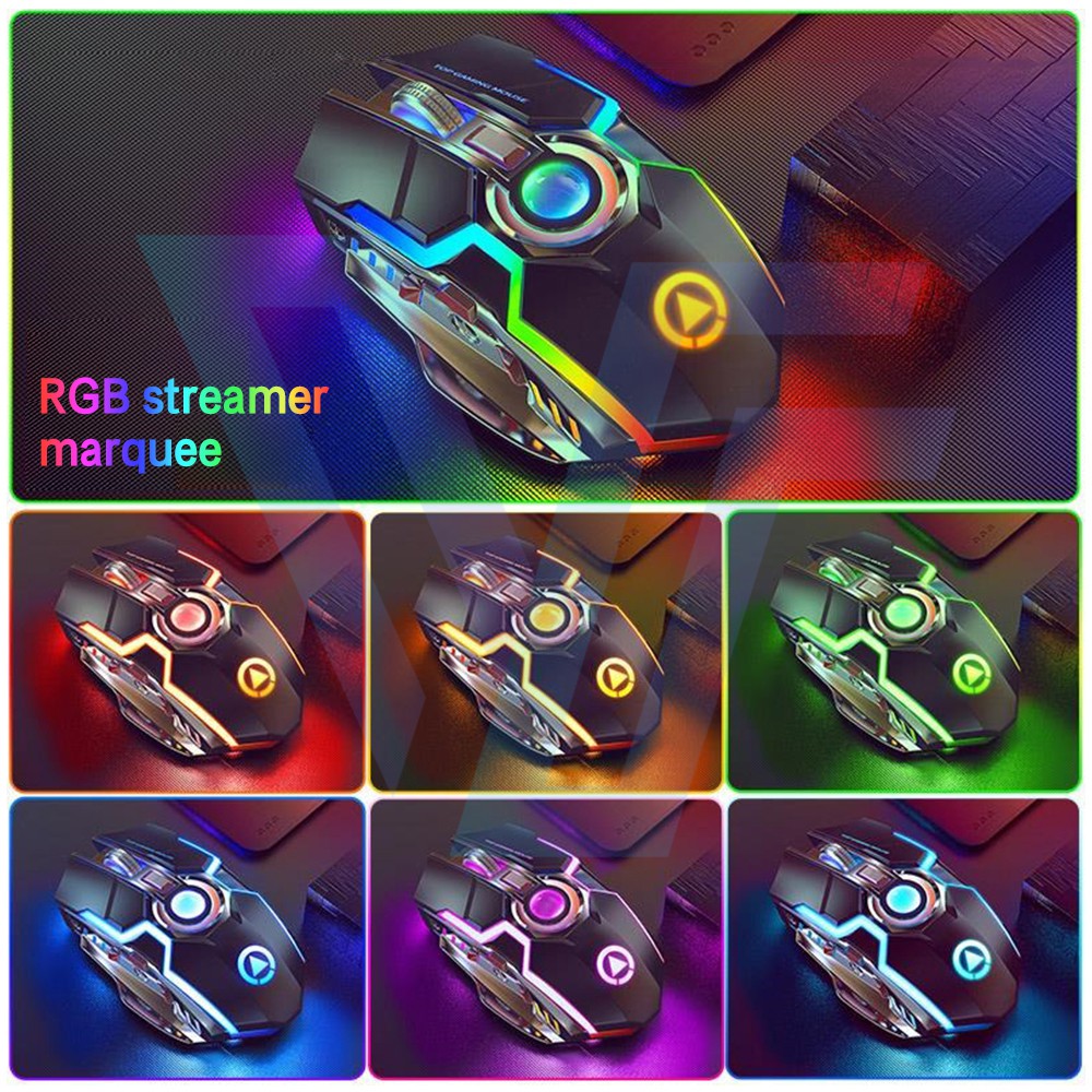 Chuột không dây chuyên GAME Chuột Sạc Pin A5 RGB Led 7 màu CỰC ĐỘC