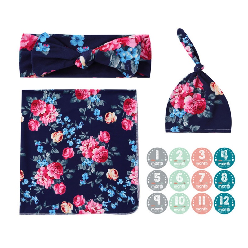 Chăn Quấn Kèm Băng Đô Mềm Mại Dành Cho Bé Sơ Sinh 0-3 Tháng Tuổi