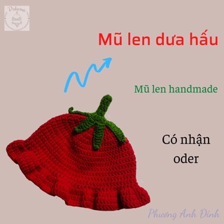 Mũ len hình cho bé - mũ len quả cà chua - mũ len handmade