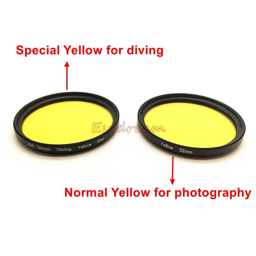 Waterproof 52 58 67 Yellow Filter for Diving Underwater Camera Housing Case