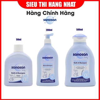Sữa tắm gội dịu nhẹ Sanosan chiết xuất olive hữu cơ cho trẻ từ sơ sinh