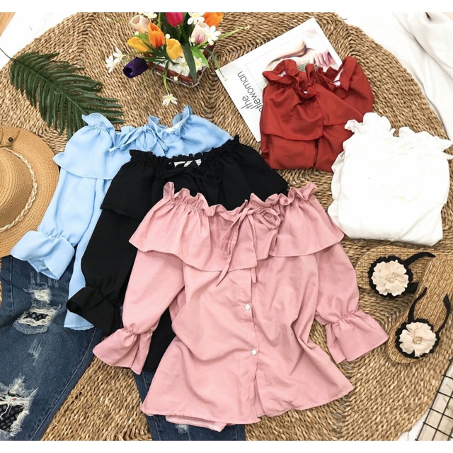 🍭Áo bẹt vai bèo 🍭