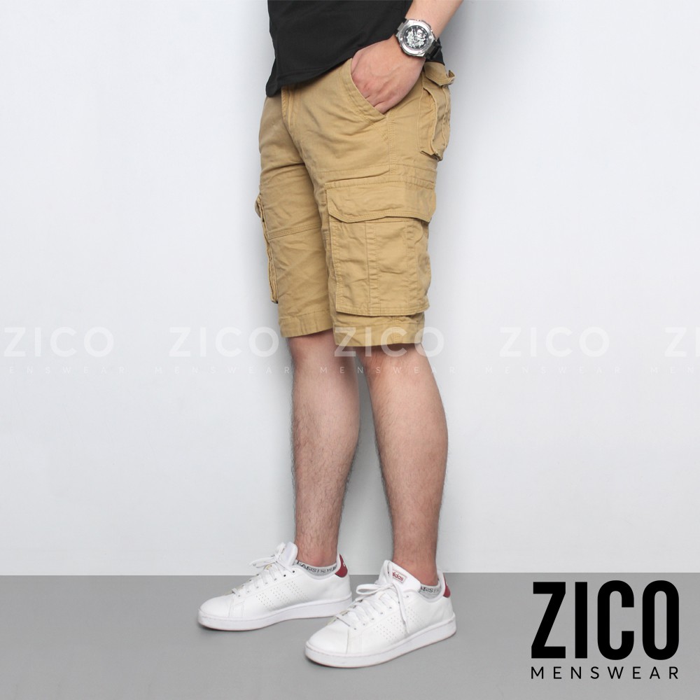 Quần Short Túi Hộp Màu Vàng Nhạt - Chất Vải Kaki Dày Dặn, Bền Màu AB017