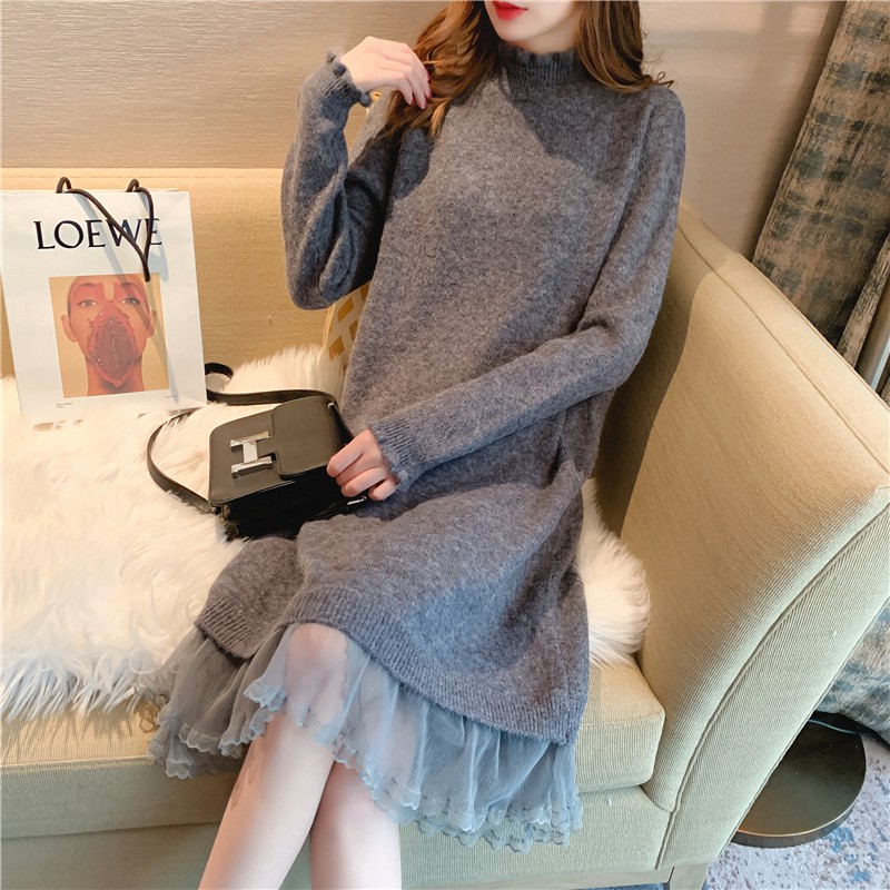 Váy len thời trang tay dài thiết kế theo phong cách Hàn Quốc đáng yêu cho phái nữ | BigBuy360 - bigbuy360.vn