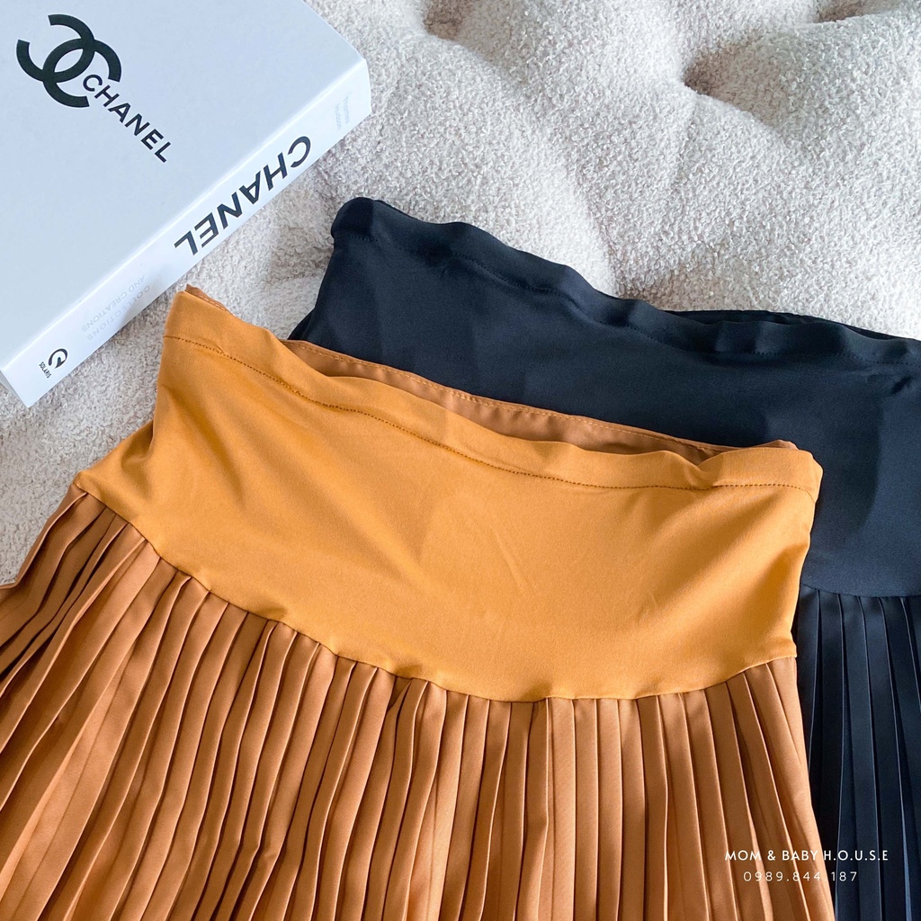 EVERMOM | Chân váy bầu dập ly có đệm bụng loại dày mặc suốt thai kì