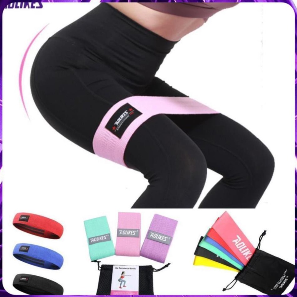 Bộ dây đàn hồi kháng lực Aolikes rb 3603 3604 HBR miniband cao su tập mông chân hông eo bụng đùi fitness gym