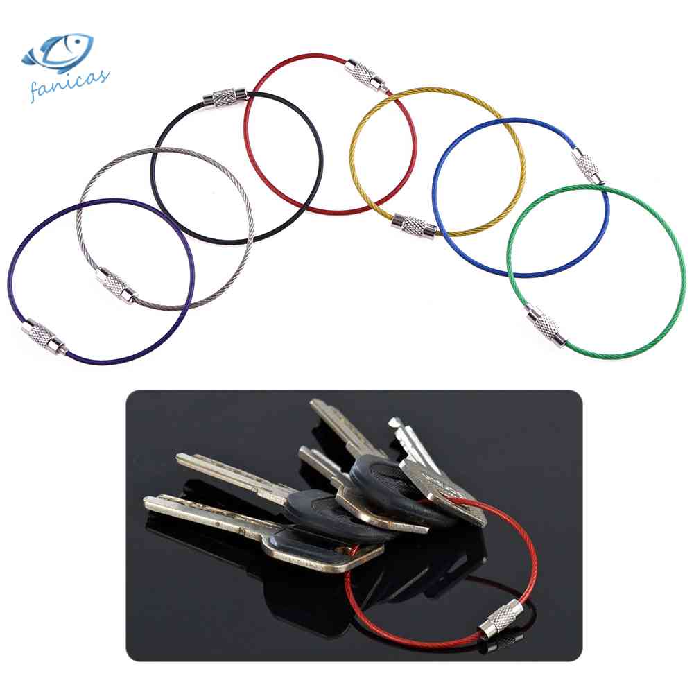 Set 7 Móc Khóa Dây Thừng Bằng Thép Không Gỉ EDC