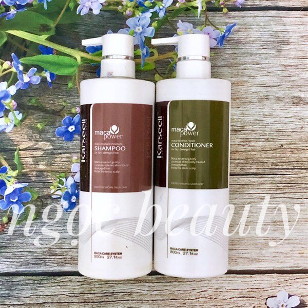 Cặp Dầu Gội Xả Karseell Collagen Maca Power 800ml dành cho tóc khô xơ hư tổn