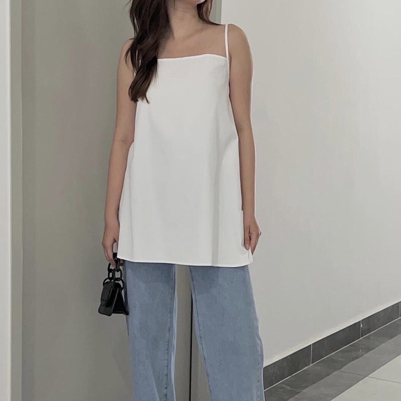 Áo Kiểu Nữ, Áo Hai Dây Thắt Nơ Chất Linen Co Giãn Nhẹ Dáng Babydoll Cực Basic Bảng Màu Trendy Hot Hit - Ivy Top