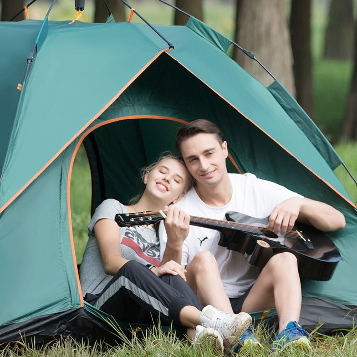 Lều picnic dã ngoại du lịch đi phượt tự bung cỡ lớn size đủ cho 3-4 người (200*200*145cm) chống thấm nước, 2 cửa