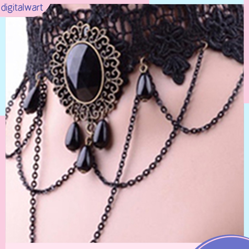 Vòng cổ choker đính đá phong cách thời trang cổ điển cho nữ