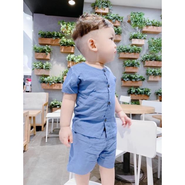 BỘ ĐŨI CỘC TAY XANH/ TRẮNG CHO BÉ TRAI