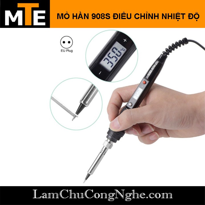 [MUA 1 TẶNG 2] Mỏ hàn 908S 220V 80W điều chỉnh nhiệt độ hiển thị LCD