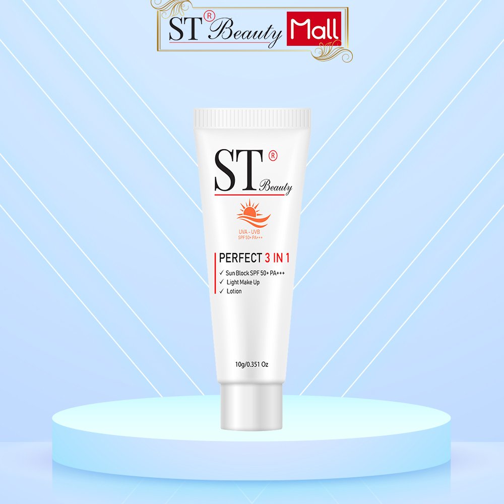 Kem chống nắng St Beauty spf 50+ pa+++ make up - cân bằng độ ẩm perfect 3in Korea 10 ml