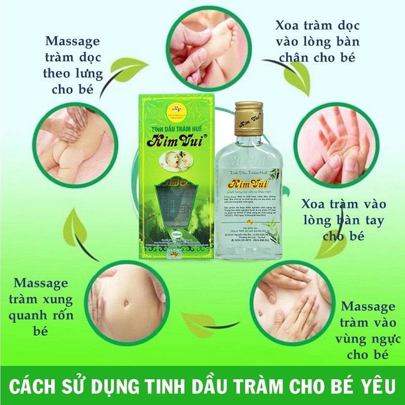 Dầu tràm huế Kim Vui, dầu tràm cho bé, tinh dầu nguyên chất, hàng chính hãng 100%