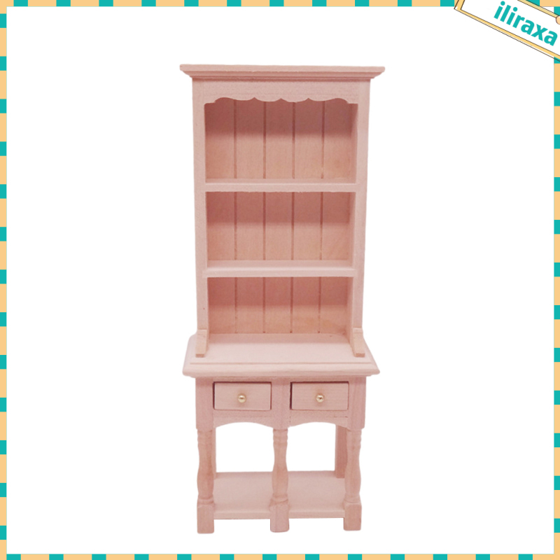 Handmade Wooden 1/12 Scale Doll House Miniature Furniture Storage Shelf Doll Tiny Scene Living Room Bedroom DIY Decor Props Accessories Birthday Gifts