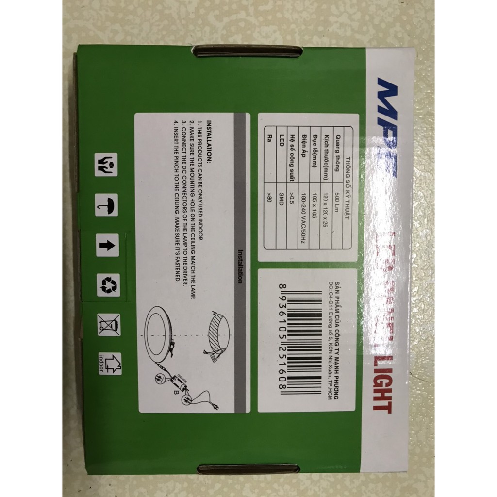 MPE - Đèn led Panel âm trần tròn 6w trắng, vàng, trung tính, 3 chế độ MPE RPL-6 CHỪA LỔ 105MM