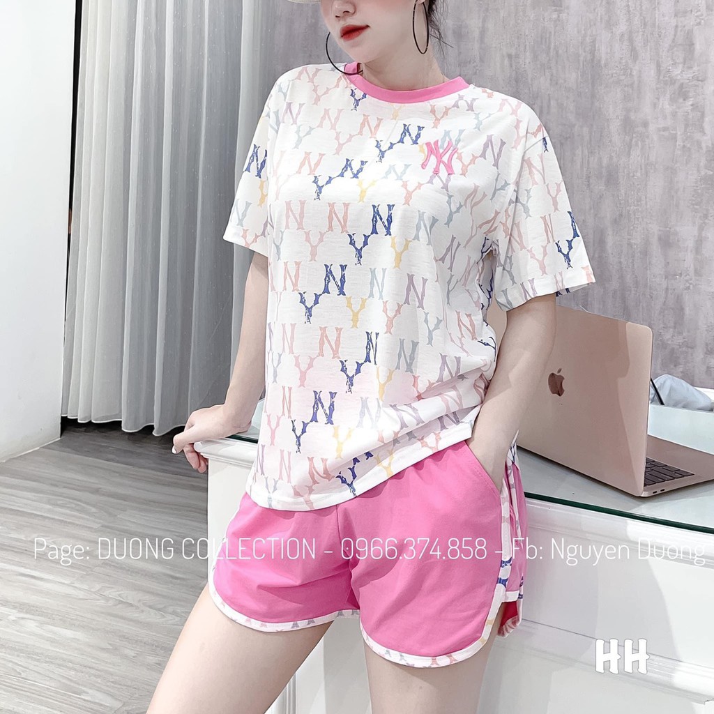 BỘ ĐÙI NỮ COTTON ÁO NHIỀU MÀU CỔ VIỀN QUẦN TRƠN- CLIP HÀNG THẬT
