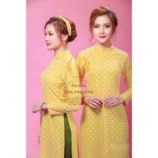 Áo dài chấm bi, dây nơ
