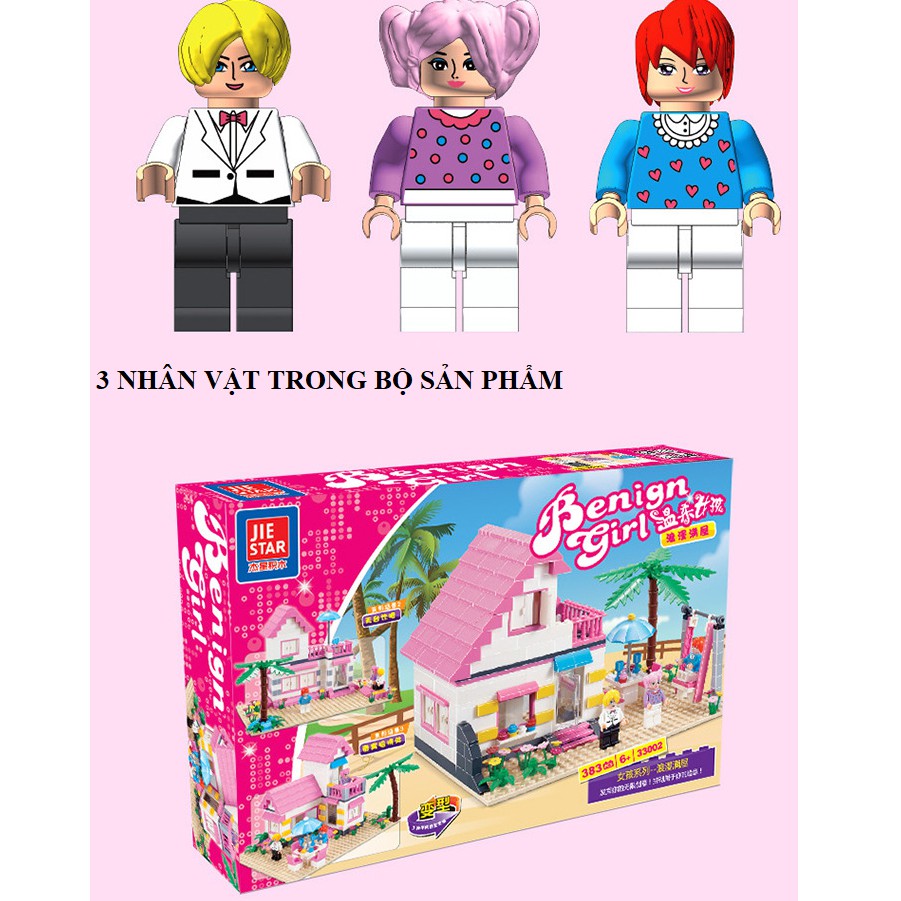 Bộ lắp ghép lego ngôi nhà gồm 383 chi tiết bằng nhựa cao cấp đồ chơi trẻ em