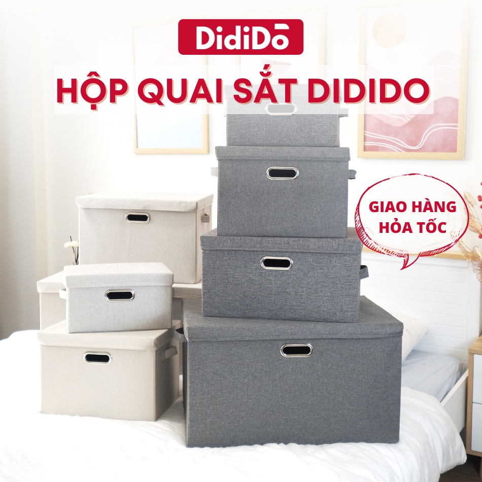 Hộp vải đựng đồ đa năng nắp rời quai sắt DidiDo