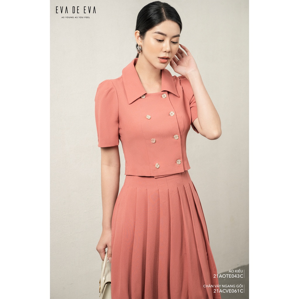 Áo blazer nữ tay ngắn dáng ngắn Eva de Eva 21AOTE043C