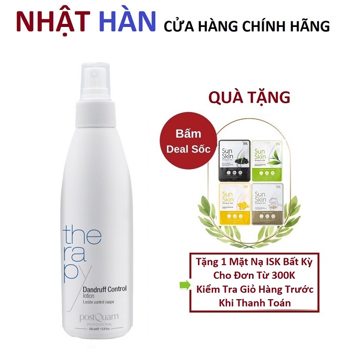 Xịt giảm gàu nặng, tiêu sừng, chống ngứa, giảm đỏ postQuam Dandruff Control Lotion 250ml