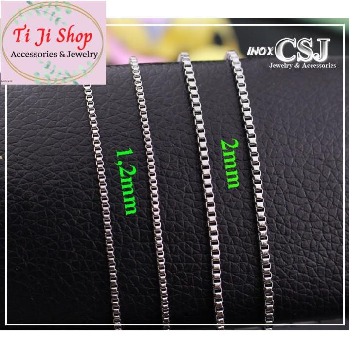 DÂY CHUYỀN NỮ INOX KIỂU Ô VUÔNG CỰC ĐẸP GIÁ RẺ D  - không đen,