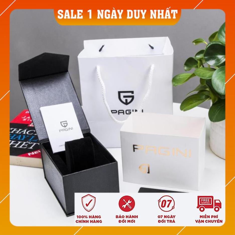 [Chính Hãng 100%] Đồng Hồ Nam PAGINI PA19966 - Đồng hồ cơ automatic lộ máy hàng chính hãng, Bảo hành