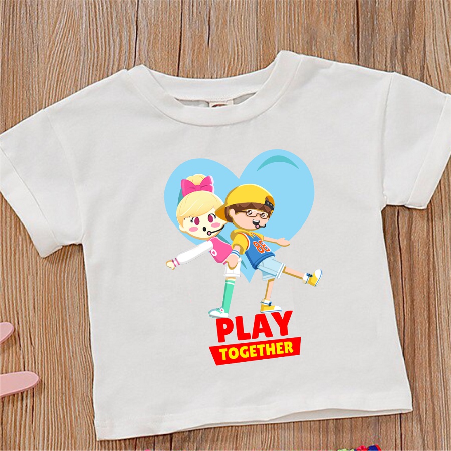 Áo phông cộc tay trẻ em in hình Play Together cực hot đủ size cho bé trai bé gái