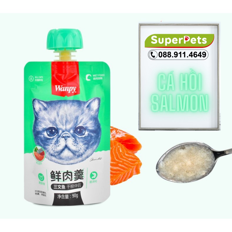 [ Chính Hãng ] Súp Thưởng Wanpy Cho Mèo Siêu Thơm Nắp Vặn 90g SUPERPETS VIỆT NAM