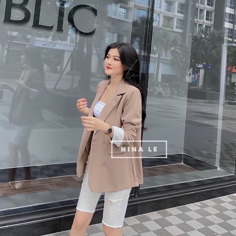 blaze đen nâu xanh bơ 4 cúc vải tuyết mưa siêu đẹp