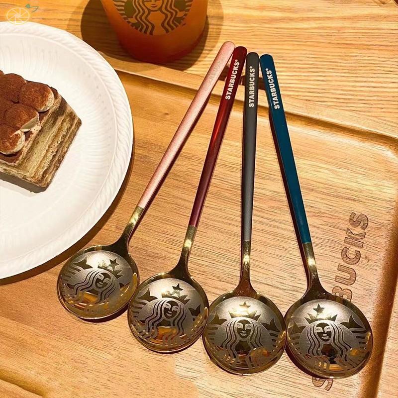 Starbucks style 304 stainless steel net red coffee spoon small round spoon Kitchen essentials for a good life