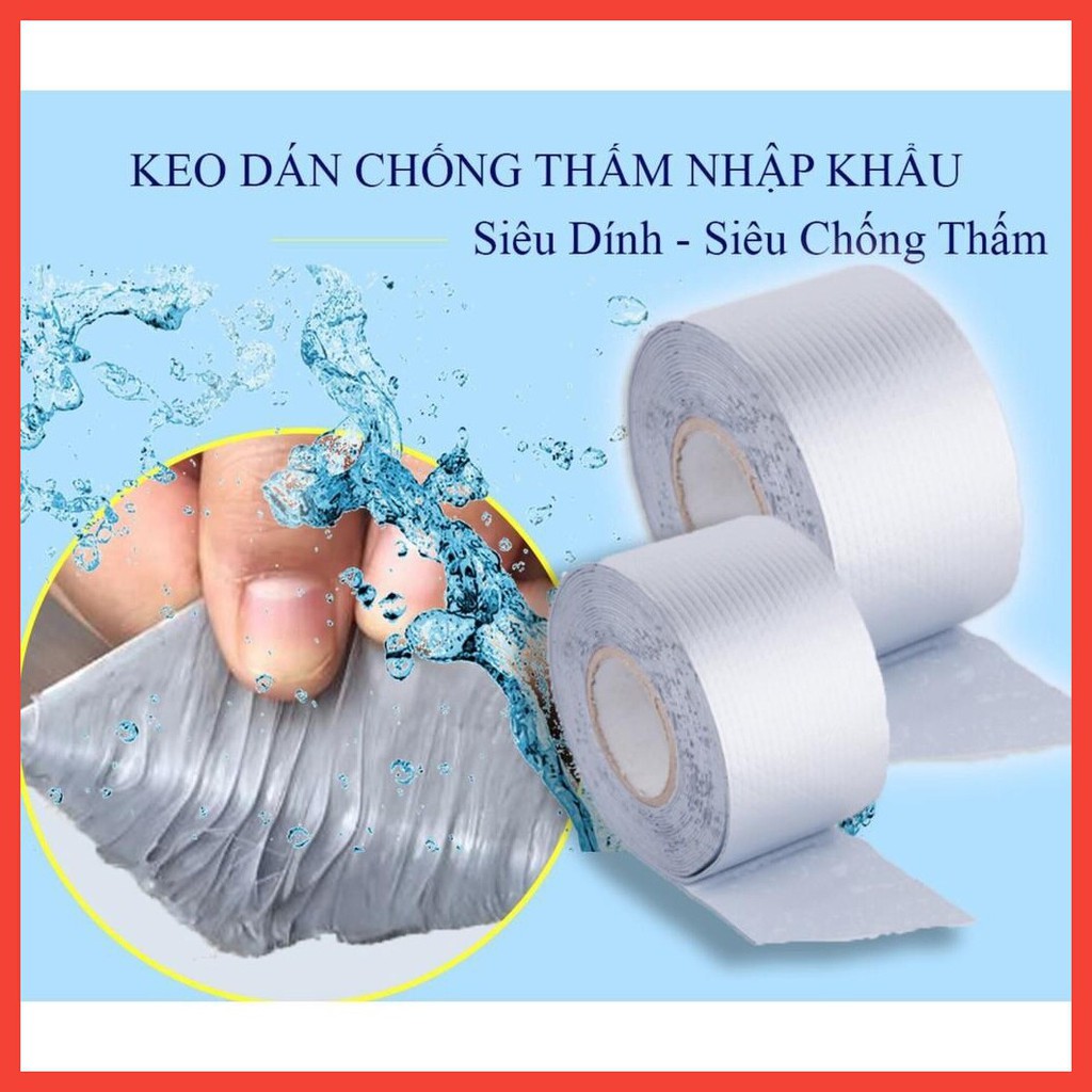 Cuộn 5m băng keo chống thấm nước, chống dột siêu dính đa năng rộng 5cm dán tường, tôn, bếp, bê tông, ống , bồn rửa bát